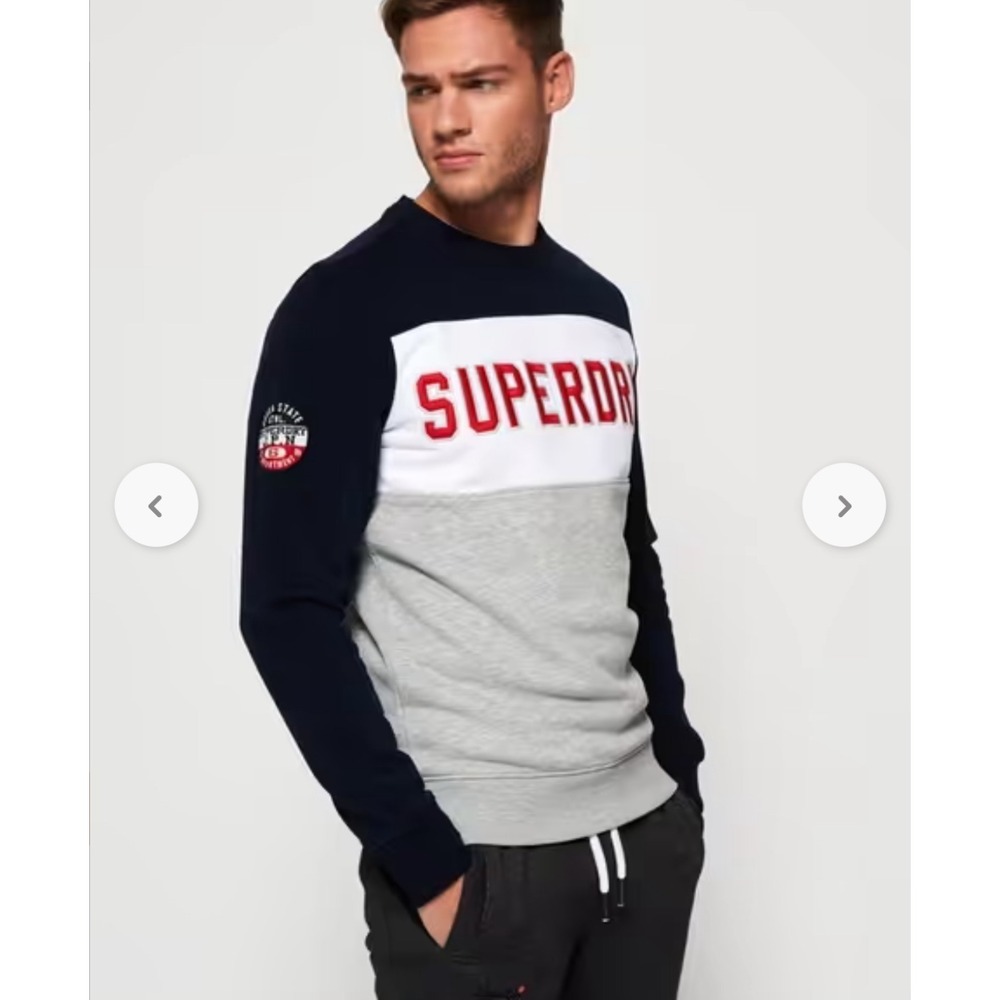Superdry Sport Academy Colour Block Sweatshirt Mens Medium Retro Osaka